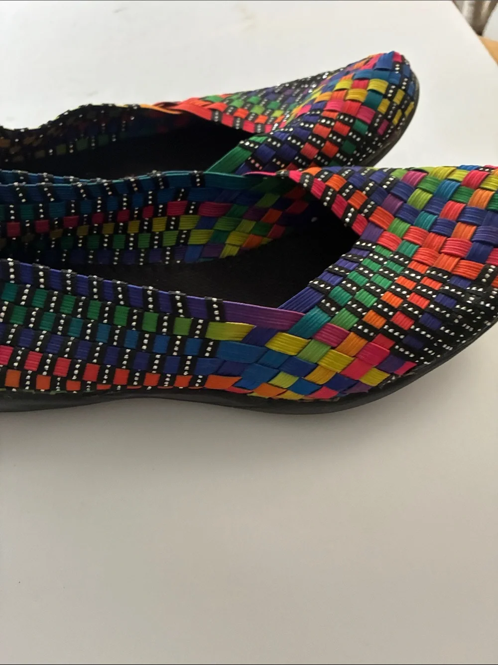 bernie mev. Rainbow Woven Ballet Flats , size 6 in excellent condition